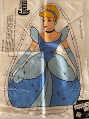 Vintage Walt Disney Fabric Panel Cinderella Ameritex Screen Print Material