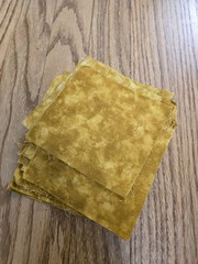 45 – 4.5″X4.5″ Precut Cotton Fabric Gold Quilt Squares