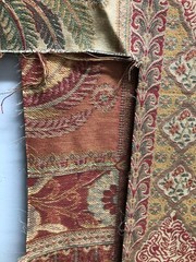 INDIA ASIAN DISCONTINUED ELEPHANT PALM TEMPLE TAPESTRY UPHOLSTERY FABRIC 19″X94+