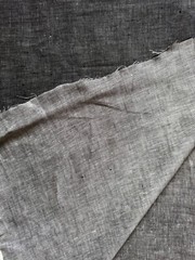 100% Linen Fabric Yarn Dyed Two-Tone Black/White Medium Weight 6 Oz BTY