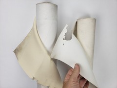 2x White Almond Vinyl 55″ Roll Fabric Waterproof PVC Faux Leather