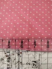 Vintage Cotton Fabric Country Rose Pink Tiny Hearts BTFQ 18×22
