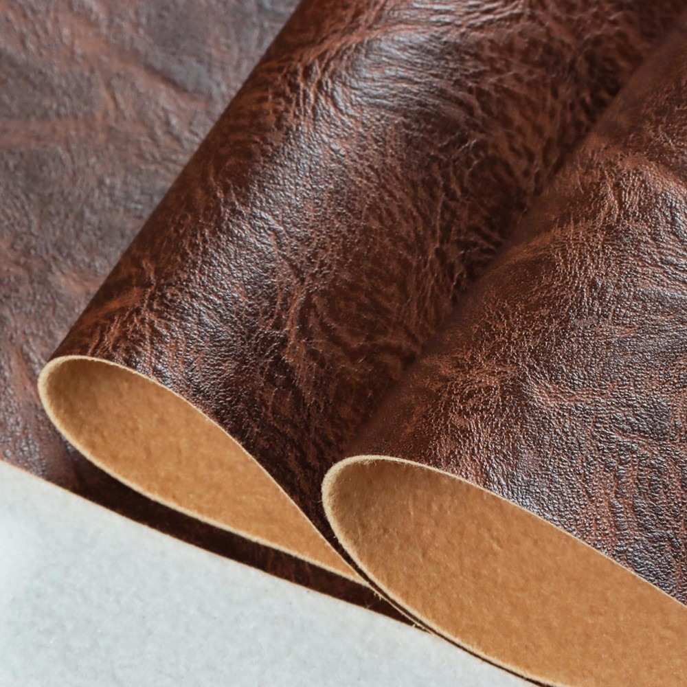 Vinyl Faux Leather Upholstery Fabric, Soft Textured Surface Solid, Marine Vin…