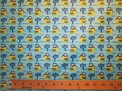 MINIONS ALL NATURAL BEACH MASK MINION DESPICIBLE ME BLUE COTTON FABRIC FQ