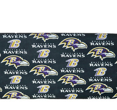 Baltimore Ravens ~ Large Logo Pattern NFL Cotton Fabric 1/4 Yard 9” X 58” New