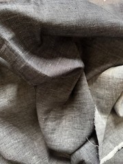 100% Linen Fabric Yarn Dyed Two-Tone Black/White Medium Weight 6 Oz BTY