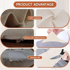 Linen Fabric Repair Tape 4.7×63 Inch, Self Adhesive Couch Patch Repair Fabric…