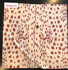 BRUNSCHWIG & FILS Les Touches in Bordeaux 17 3/8 x 17 1/2″ Cotton Fabric Sample