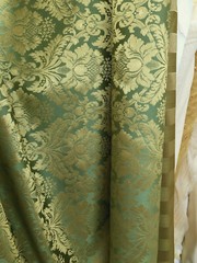 SAGE GREEN GOLD Damask Jacquard Brocade Flower Floral Fabric (110 in.) Sold BTY