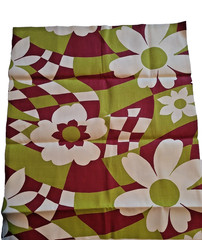 Vtg 70’s Scandinavian Floral Print Fabric Material MCM Flower Power Hippie Heavy