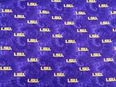 LOUISIANA STATE (LSU)TIGERS NEW TYE-DYE DESIGN 1 YARD PIECE 100% COTTON