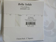 Lot Of 4 Charm Packs MODA, FREE SPIRIT, COLORS, WHITE GRAY