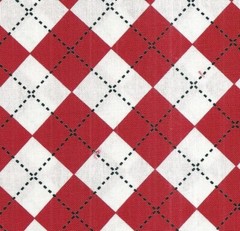 Remix red white argyle Kaufman fabric
