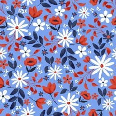 Boom Chicka Boom By 3 Wishes Fabric – Blue Multi Floral #24164