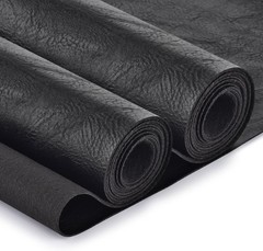 Faux Leather Fabric, Soft Synthetic PU Fabric Cut by the yard, Black