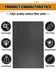 Kalolary Carbon Fiber Sheet 200 X 300 X4 MM,3K Real Carbon Fiber Board Plate