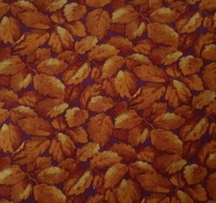 Woodbury BTY Unbranded Fall Autumn Brown Gold Leaves Leaf Print on Plum