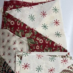 Estate Fabric Scrap Precut Quilt Blocks 4.5 And 6.5 Christmas