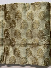 JACQUARD BROCADE FABRIC-saree blouse piece-BEIGE Golden 36″X29″-matka banarsi
