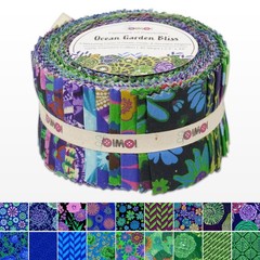 40 PCS Jelly Roll Fabric Strips Quilting Precut Craft Ocean Garden Bliss