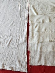 White Cotton Muslin Fabric Remnant Lot 7 Thin Soft Craft Strips Quilting Destash