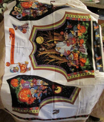 Small Medium Large Extra Large Halloween Vest Panel Concord Fabric Ghost Pumpkin