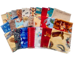 10″ Pre-Cut Fabric Squares – Southwest / Cowboy Prints – 40 Pieces
