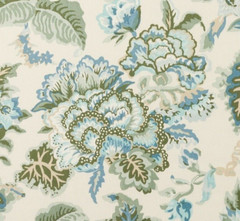 COWTAN & TOUT CURTAIN FABRIC DESIGN Palmerston 4 METRES BLUE/WILLOW 100% LINEN