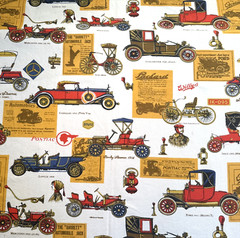 Vintage Automobile Car Stanley Steamer Decor Fabric House ‘n Home #8