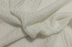 Ivory Ribbed Sweater Knit Fabric by the Yard | Wool Blend 7/15