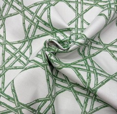 SUNBRELLA 145218 REIGN KELLY GREEN BAMBOO RATTAN JACQUARD FABRIC BY YARD 54″W