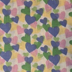 Valentine’s Conversational Multi-Mono Hearts Cotton Fabric