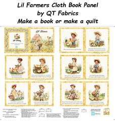 Lil Farmers Cloth Book Cotton quilt fabric Panel by QT Fabrics 32070-X