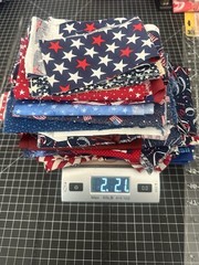 2lb 2oz Mixed Lot Red White Blue Fabric Remnants Scraps Sewing Crafts Quilting