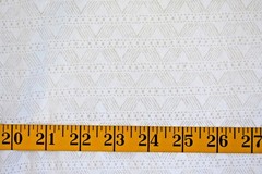 DAINTY CHEVRON STRIPES ON WHITE COTTON KNIT FABRIC NO STRETCH 36X58 + INCHES