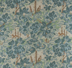 COWTAN & TOUT CURTAIN FABRIC DESIGN Hawthorne 6.4 METRE BLUE/CELADON 100% LINEN