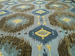 Vintage Geometric Cut Velvet Southwestern Blue/Brown/Gold BTY Heavy Luxe Velvet