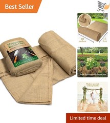 40In x15Ft Burlap Roll Natural Jute Fabric for Decoration Gardening Crafting