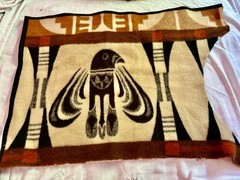 Pendleton Wool Blanket Remnant Thunderbird Mountain Craft Fabric 31.5” x 23-30”