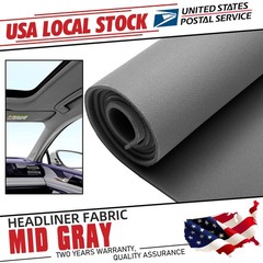 Flat Knit Headliner Flame Retardant Fabric Replace Car Roof Medium Gray 60″×60”
