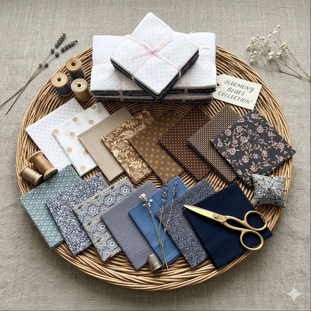 150pcs Harmony Blues pre cut charm pack 5″ square 100%cotton quilt fabric