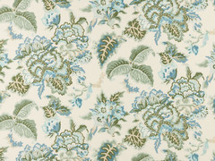 COWTAN & TOUT CURTAIN FABRIC DESIGN Palmerston 4 METRES BLUE/WILLOW 100% LINEN