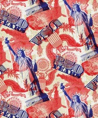 250 Years Of America•Lady Liberty, Statue Of Liberty Fabric! 1yd BTY•Cot•FastShi