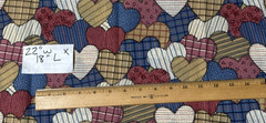 Cotton fabric lot of four pieces heart theme unknown brands, fat quarters