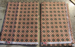 2 pieces 30″ x 44″ each Quilt Fabric Byzantine Jackii Jones Tan red green design