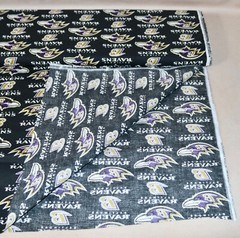 Baltimore Ravens ~ Large Logo Pattern NFL Cotton Fabric 1/4 Yard 9” X 58” New