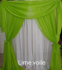 Voile by the yard 116″ wide, 20 colors, wedding arbor decoration fabric.