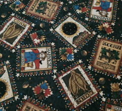 Seed Packet Quilt Block Print BTY Unbranded 58″ Wide 100% Cotton Fabric Black