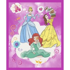 Disney Princess Panel Cinderella Ariel Belle Cotton Fabric ~ 36 X 43